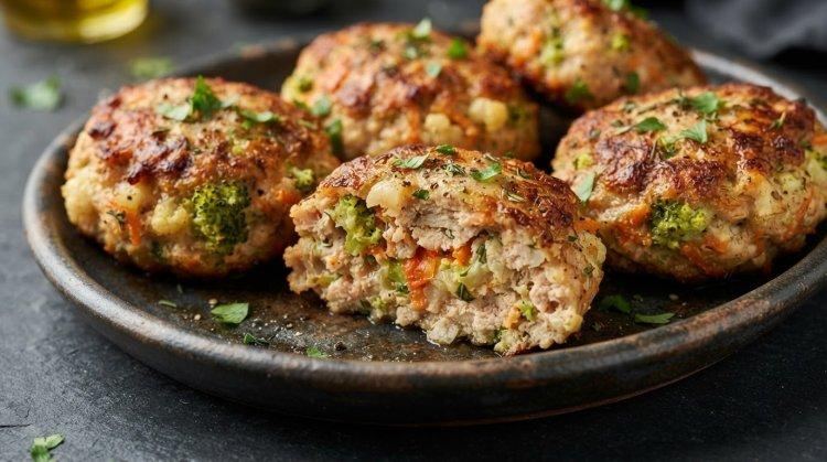 Котлеты из курицы с брокколи и цветной капустой