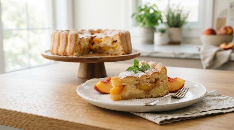 Шарлотка с персиками