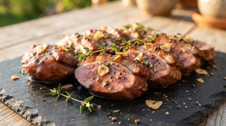 Медальоны из утки с медом и терияки