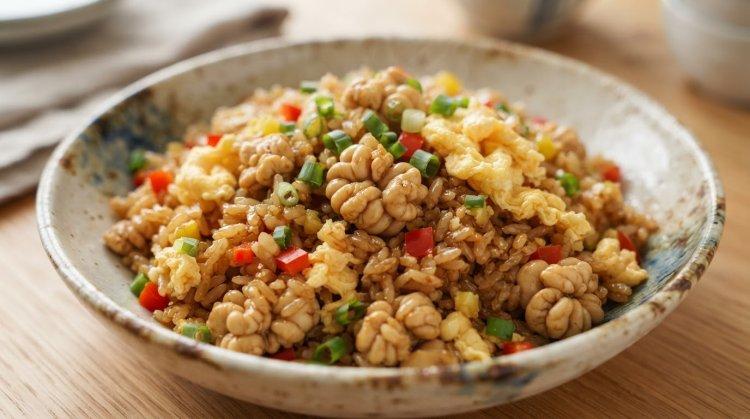 Жареный рис с рыбными молоками