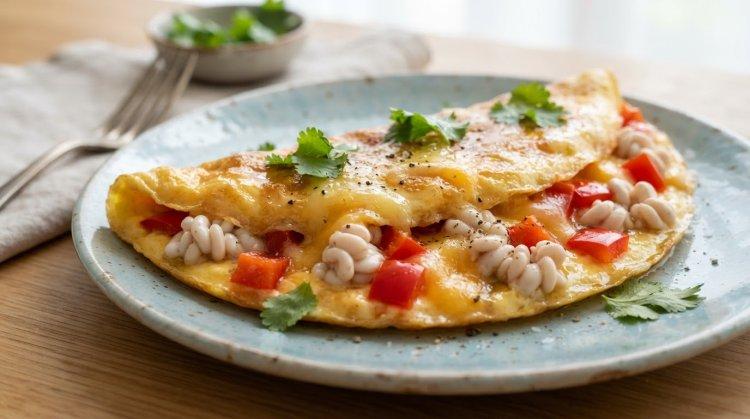 Омлет с рыбными молоками и болгарским перцем