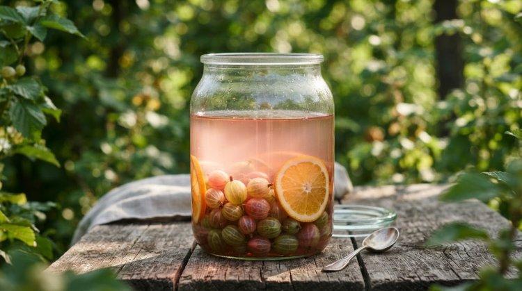 Компот из апельсинов и крыжовника на зиму
