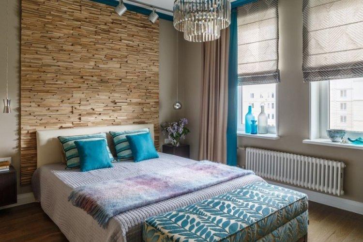 Римские шторы в спальне - дизайн интерьера фото