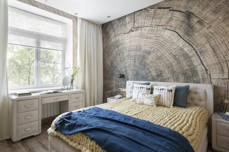 Римские шторы в спальне - дизайн интерьера фото
