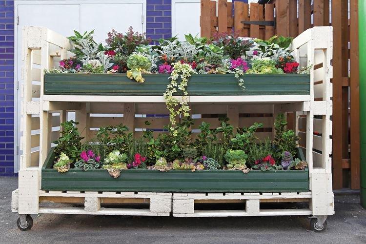 Подставка для цветов - Садовая мебель из поддонов для дачи фото