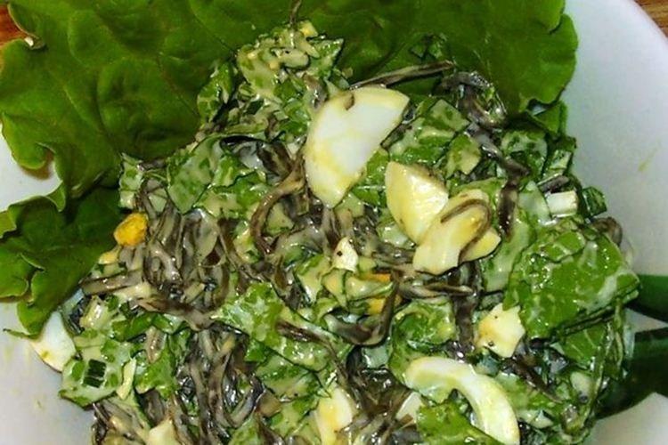 Салат с морской капустой и майонезом - Салаты с майонезом рецепты