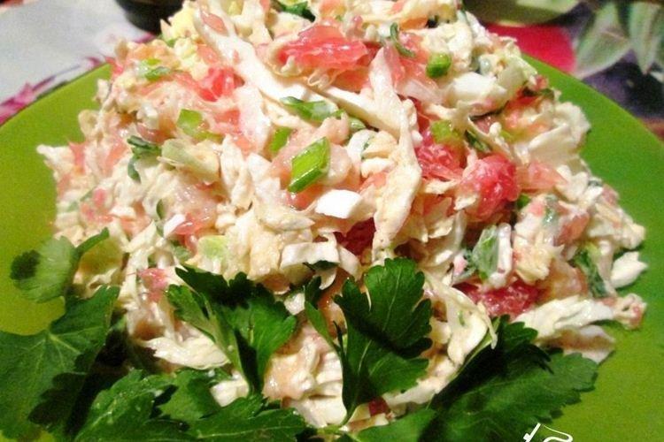 Салат с семгой и грейпфрутом - Салаты с майонезом рецепты
