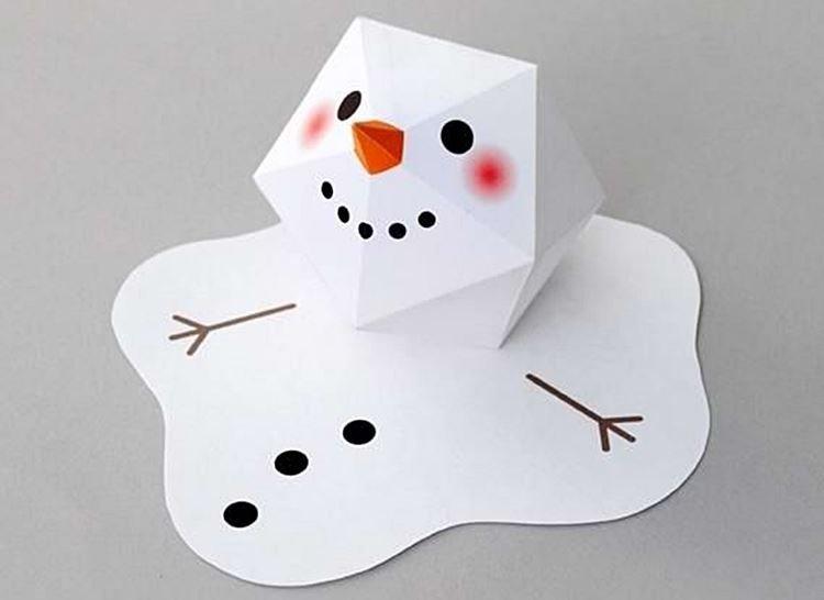 Снеговик из бумаги