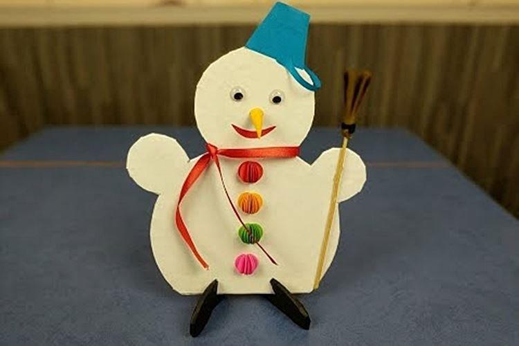 Снеговик из бумаги своими руками - фото и идеи