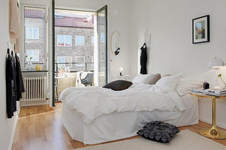 Интерьер спальни 10 кв.м. в скандинавском стиле - фото