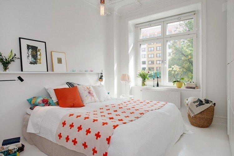 Спальня 12 кв.м. в скандинавском стиле - дизайн интерьера фото