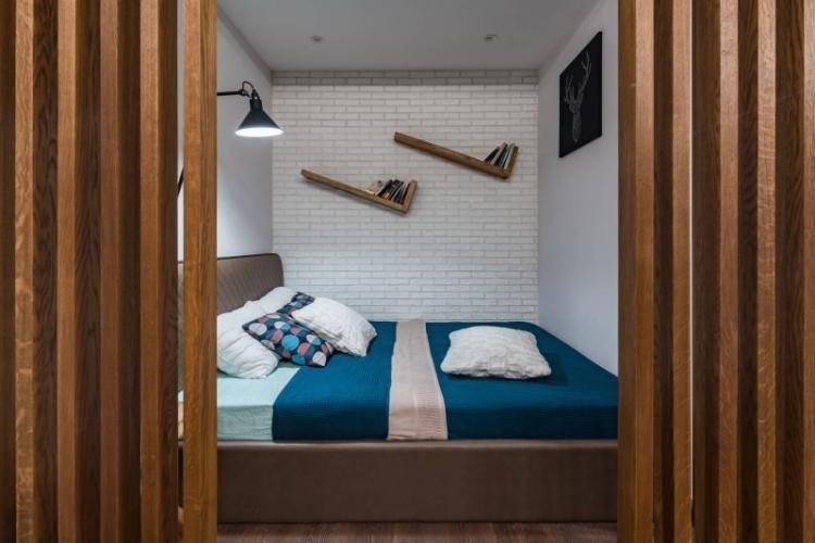 Интерьер спальни 10 кв.м. в стиле минимализм - дизайн фото
