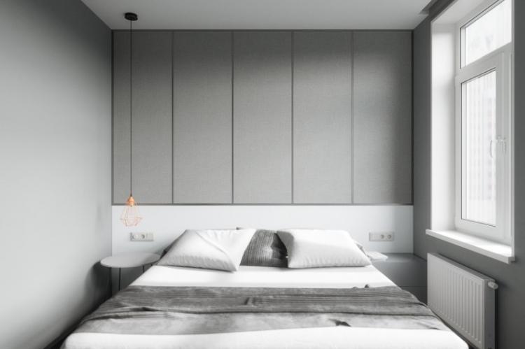 Дизайн спальни 12 кв.м. в стиле минимализм - фото