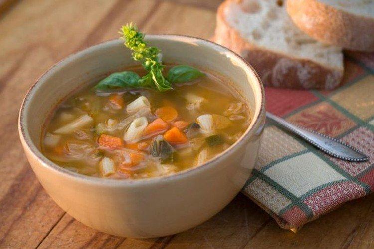 Овощной суп с пастой - рецепты супов на каждый день