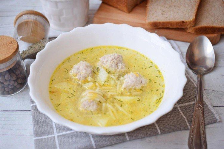 Суп с сыром и куриными шариками - рецепт супа из плавленных сырков