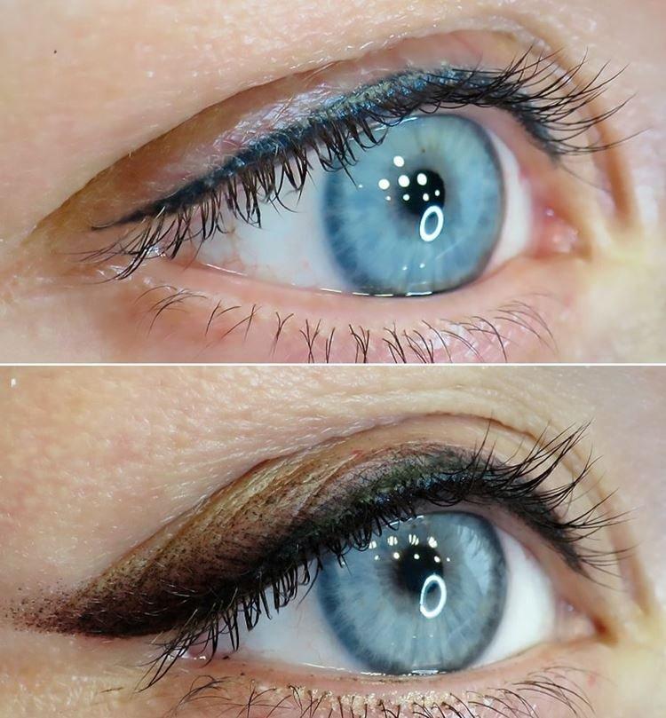 Татуаж глаз - фото до и после
