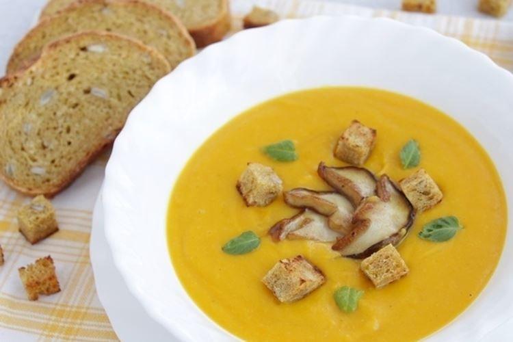 Тыквенный суп с грибами - рецепты