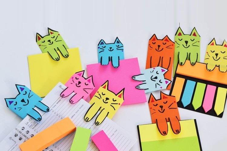 Закладка из бумаги «Милые котики» - Закладки из бумаги своими руками для книг