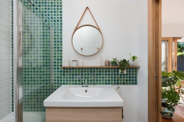 Зеленый цвет в интерьере ванной комнаты - дизайн фото