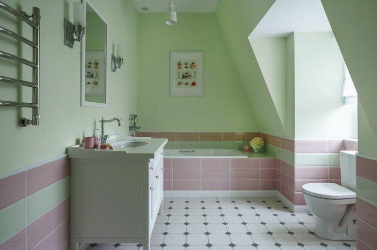 Сочетание цветов с зеленым в интерьере ванной