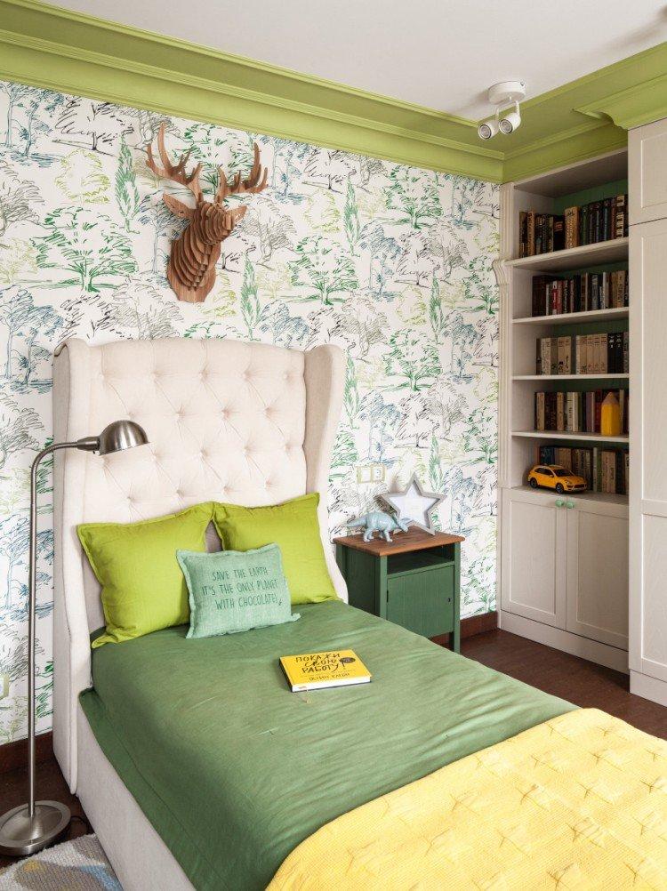 Зеленый цвет в интерьере детской комнаты - дизайн фото