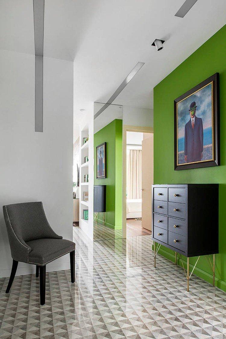 Зеленый цвет в интерьере прихожей и коридора - дизайн фото