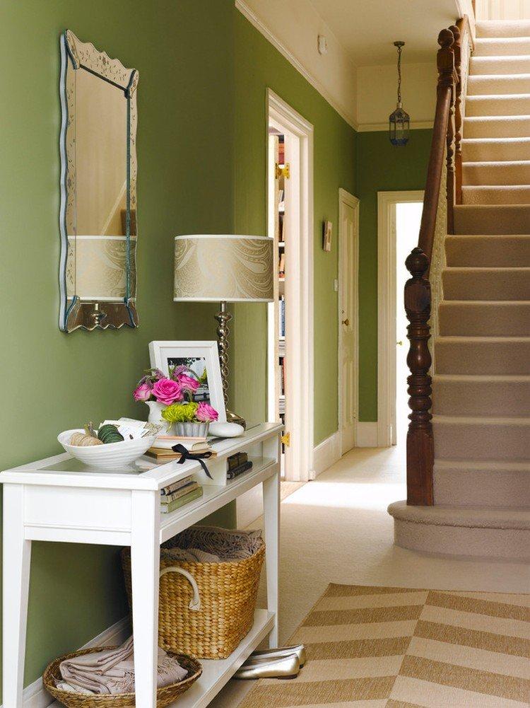 Зеленый цвет в интерьере прихожей и коридора - дизайн фото