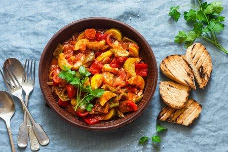 Рагу овощное с капустой и с картошкой и кабачками с фото