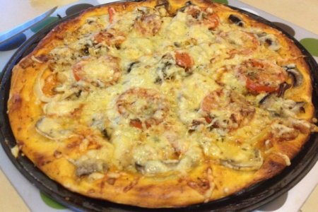 Пицца рецепт в домашних условиях с колбасой и сыром рецепт с фото пошагово в