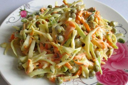 Салат с капустой и зеленым горошком Салат с капустой и зеленым горошком