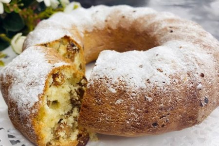Кекс с изюмом и орехами на молоке Кекс с изюмом и орехами на молоке