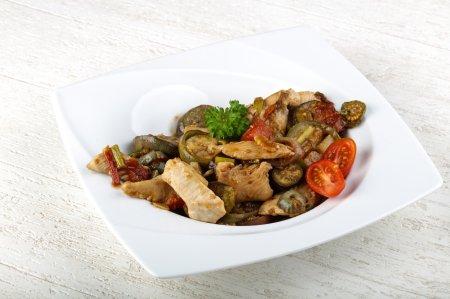 Овощное рагу с курицей в аэрогриле – рецепт пошагово