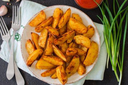 Картошка по-деревенски без кожуры в духовке – простой рецепт