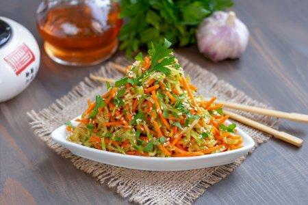 Быстрая закуска из кабачков по-корейски – рецепт пошагово