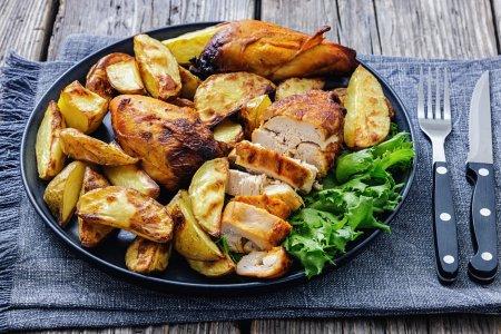 Курица с картошкой по-деревенски в аэрогриле – вкусный рецепт