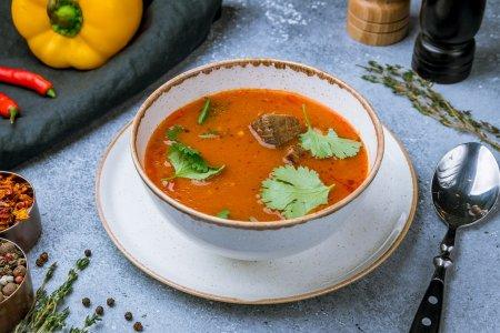 Суп харчо с томатной пастой и рисом – рецепт пошагово
