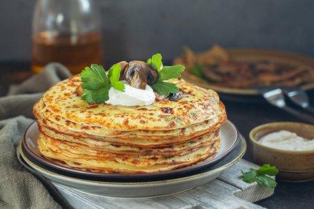 Тонкие блины из картофельного пюре на молоке