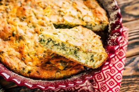 Заливной пирог с яйцом и зеленым луком в аэрогриле – рецепт пошагово