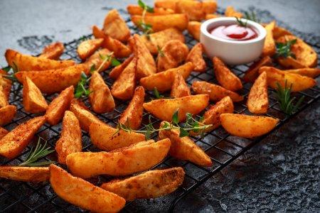 Батат дольками, запеченный с пармезаном в духовке