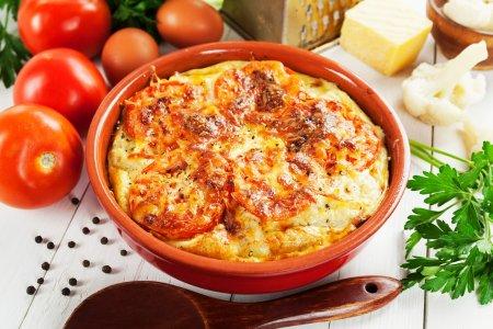 Цветная капуста с фаршем и помидорами в духовке – рецепт пошагово