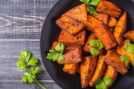 Батат, запеченный дольками в духовке – вкусный рецепт пошагово