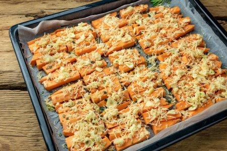 Запеченный батат с тыквой и сыром в духовке – рецепт пошагово