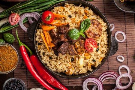 Плов с говядиной в афганском казане на плите – рецепт пошагово