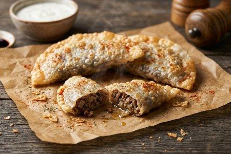 Чебуреки из рисовой бумаги с фаршем в духовке – рецепт пошагово