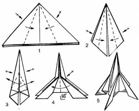 Как сделать остроносую ракету из бумаги на опорах