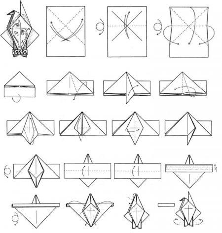 Журавлик на подставке - как сделать журавлика из бумаги