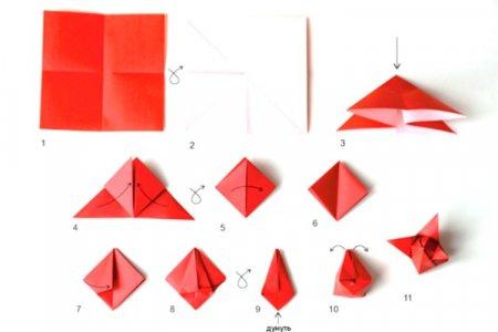 Цветок из бумаги - схемы оригами для начинающих