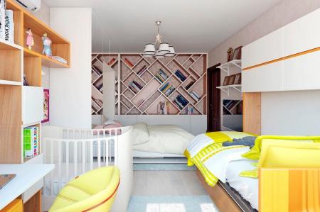 Зонирование комнаты для родителей и ребенка 16 кв м