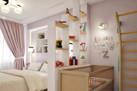 Идеи зонирования комнаты на детскую и спальню родителей в одной комнате